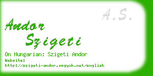 andor szigeti business card